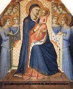 Pietro Lorenzetti Madonna and Child Enthroned with Eight Angels oil painting